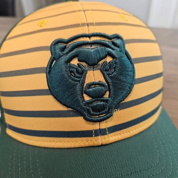 Baylor Bears Fitted Hat Cap Yellow Striped Embroidered BU NCAA Size 7 1/4 - Picture 2 of 8